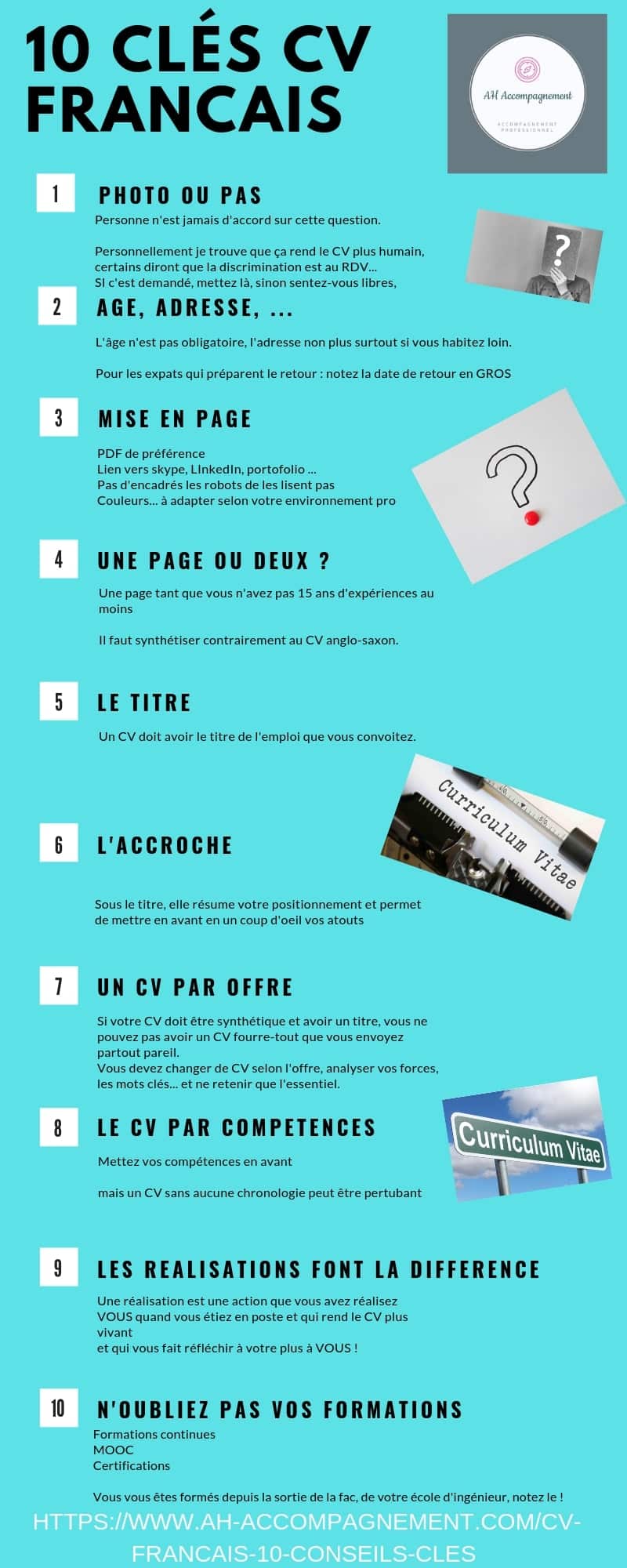 10 clés cv francais