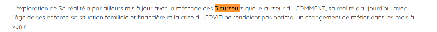 3 curseurs témoignage