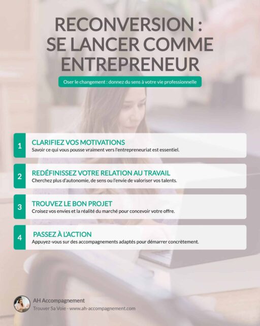 reussir une reconversion à son compte, le guide infographie reussir une reconversion à son compte, le guide infographie
